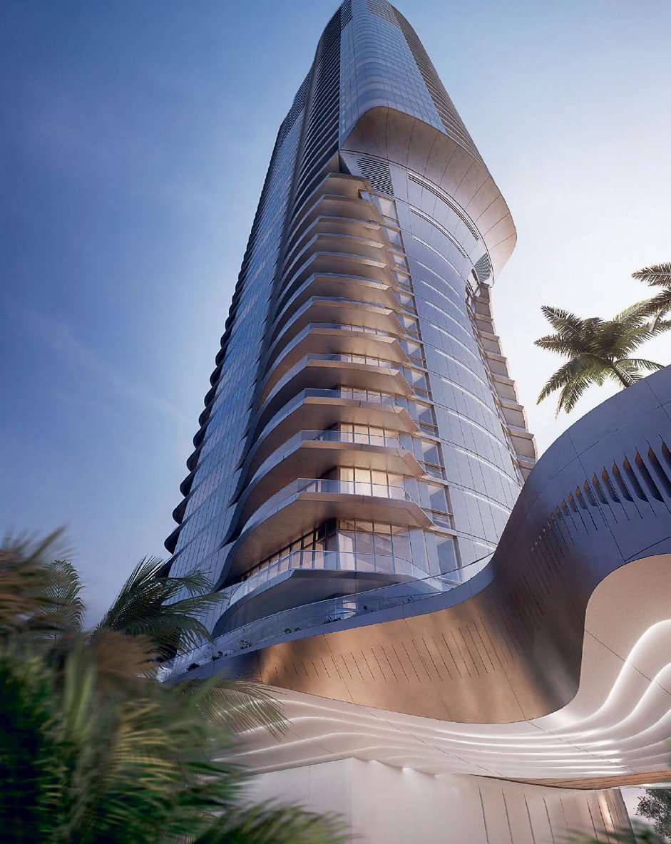 Una Residences architectural rendering — yacht-inspired tower design