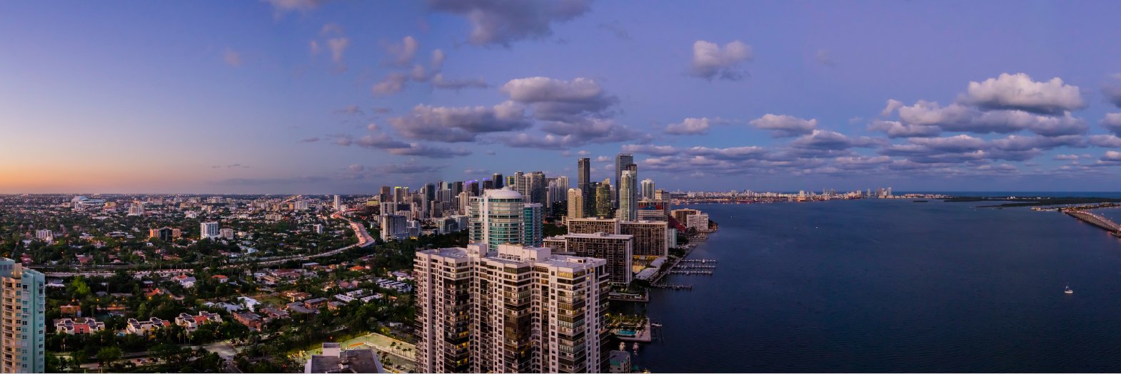 PH3801 north view toward Brickell skyline and Biscayne Bay