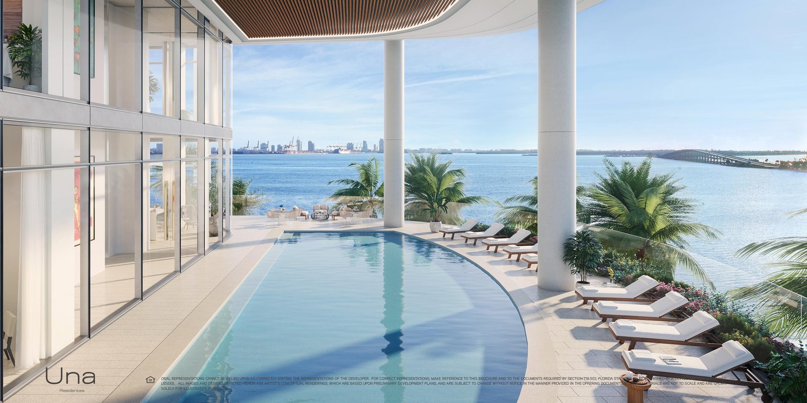 Una Residences, Bayfront pool, developer rendering