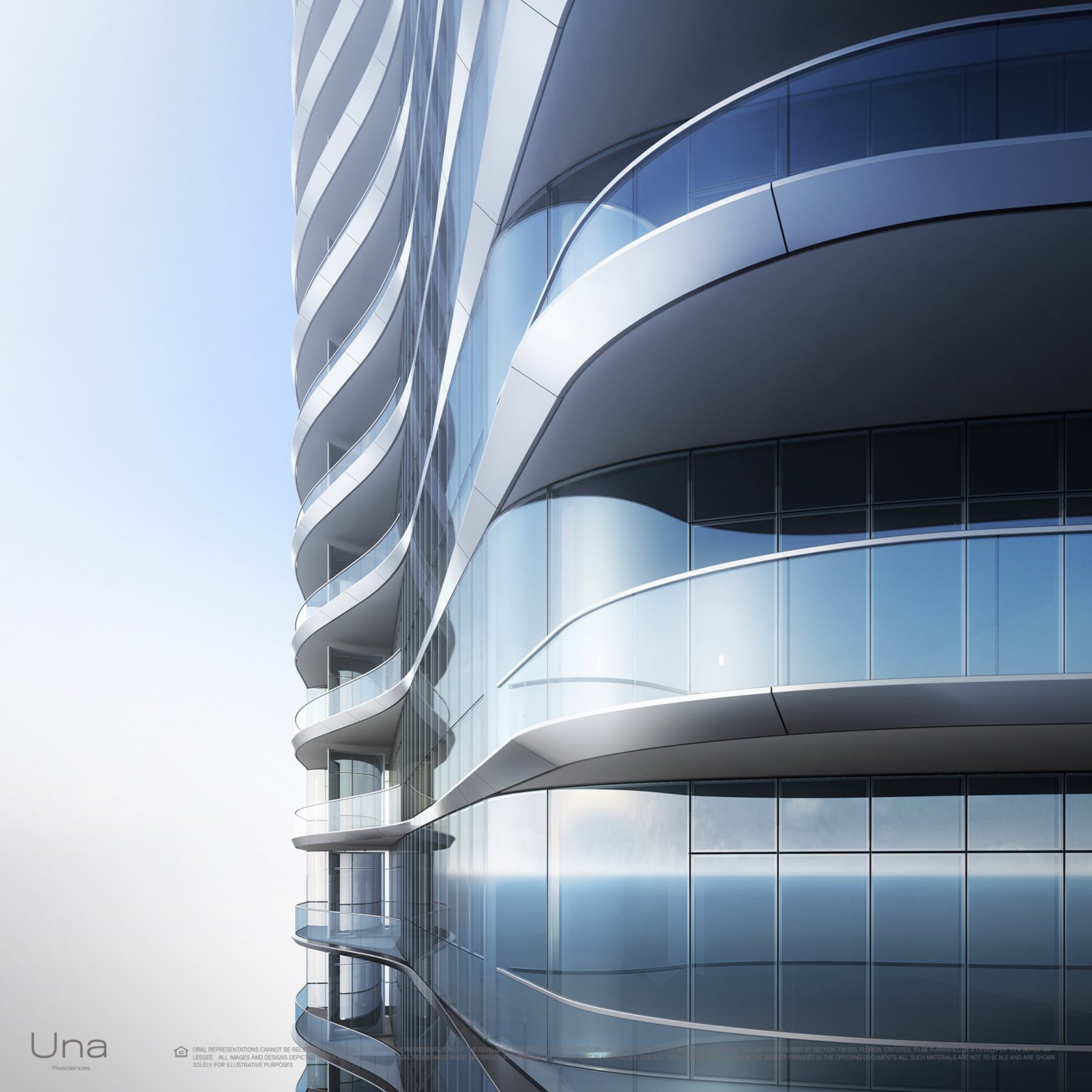 Una Residences, Facade and balcony detail, developer rendering