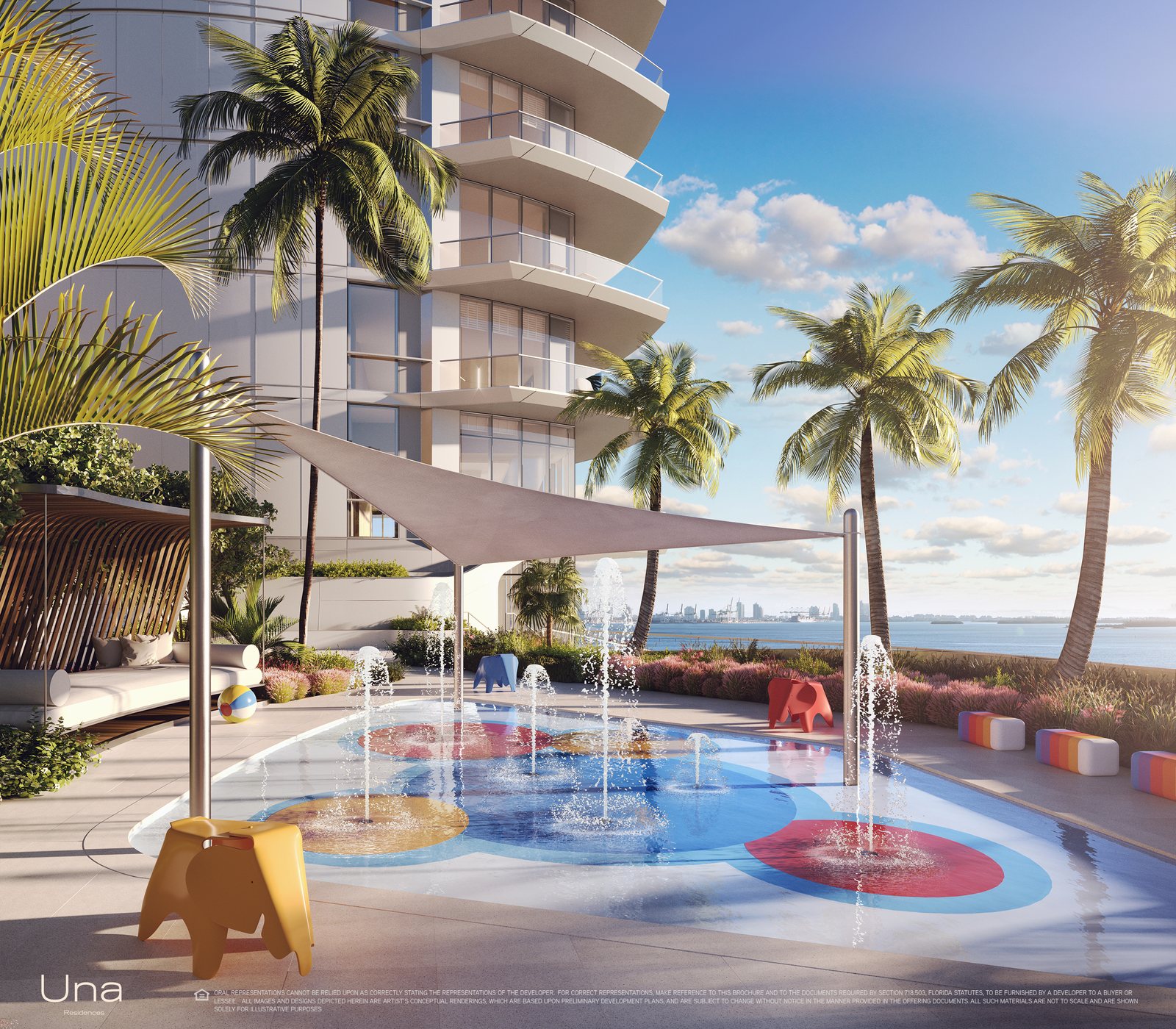Una Residences, Children's splash pad, developer rendering