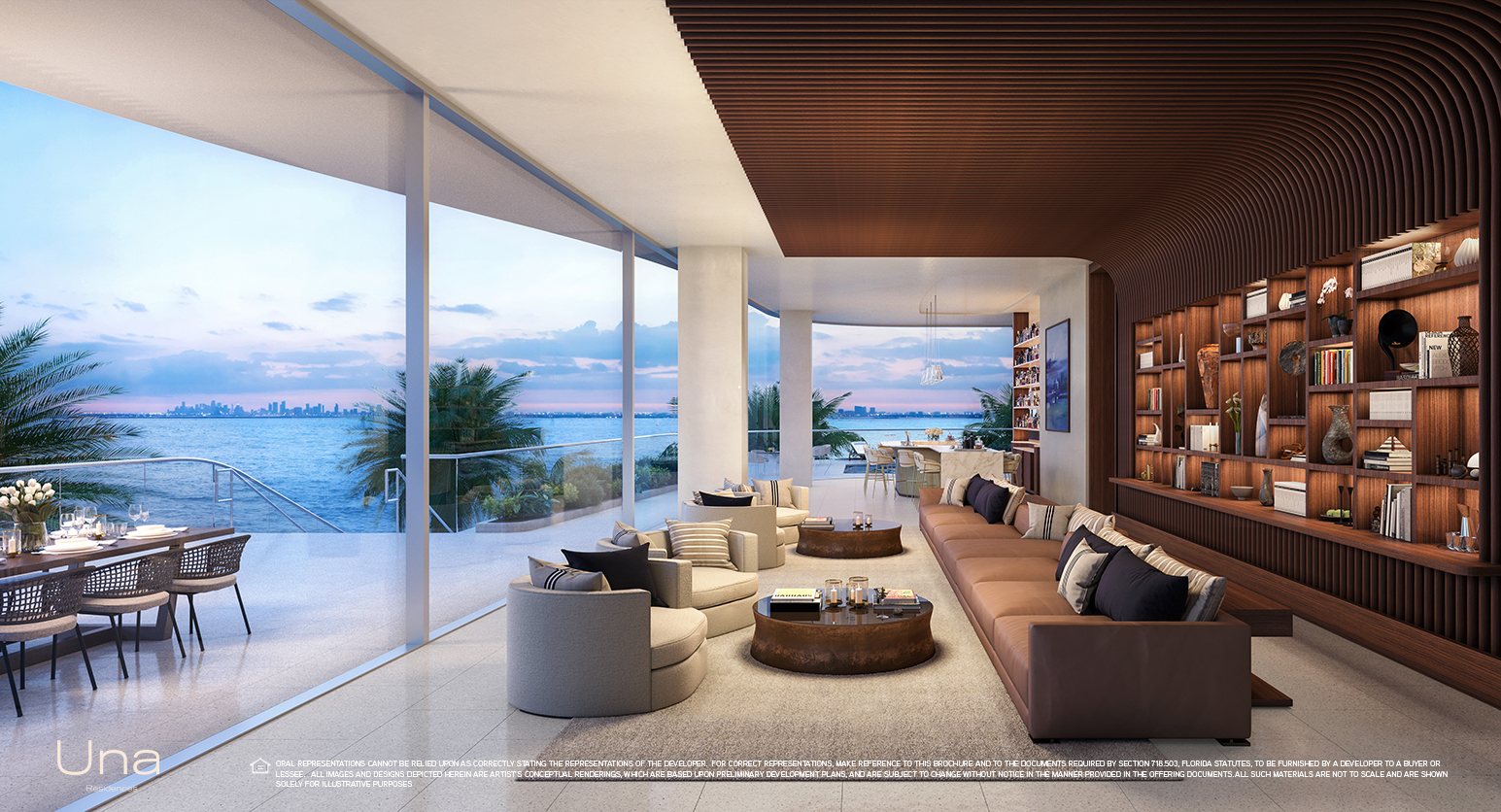 Una Residences, Level 3 lounge, developer rendering