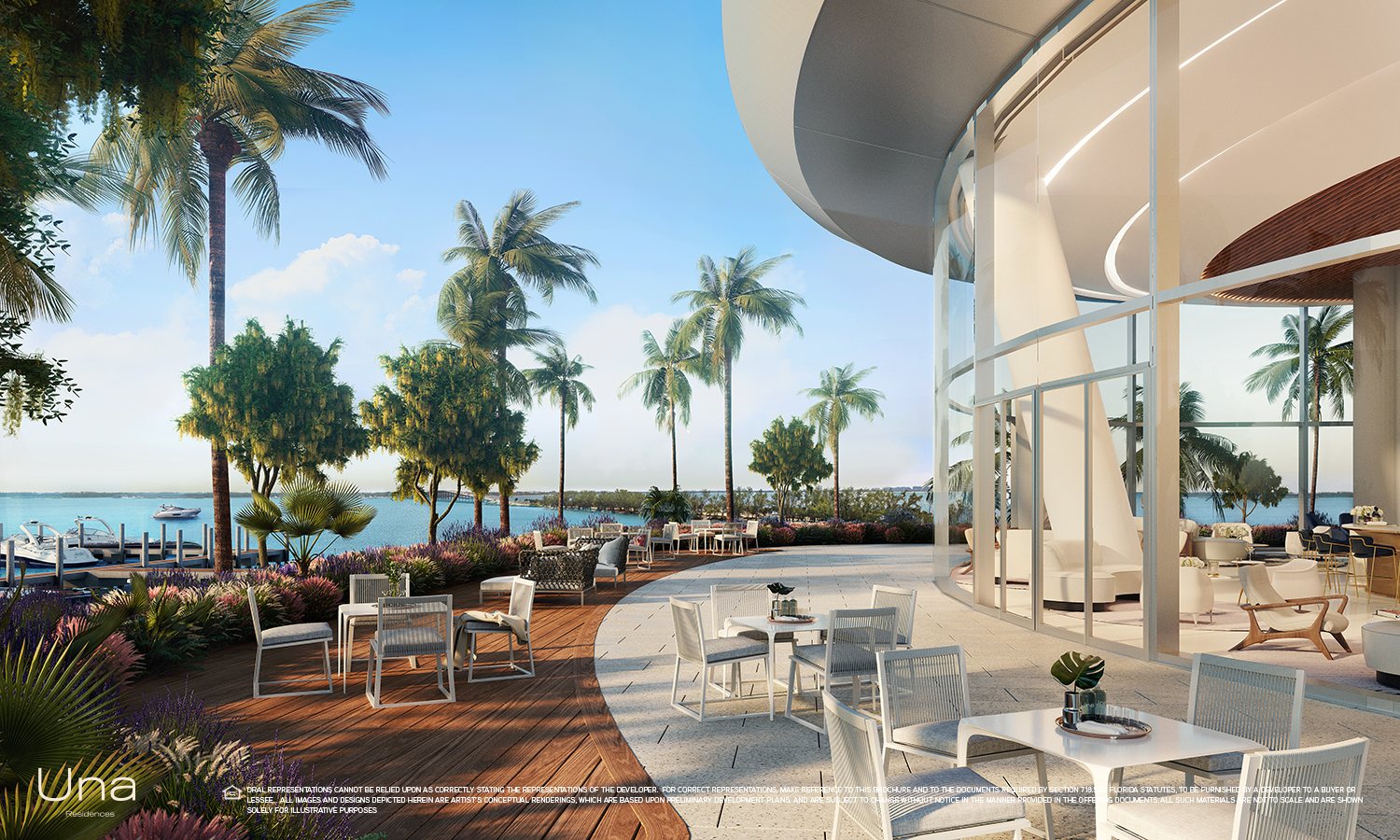 Una Residences, Outdoor lounge terrace, developer rendering